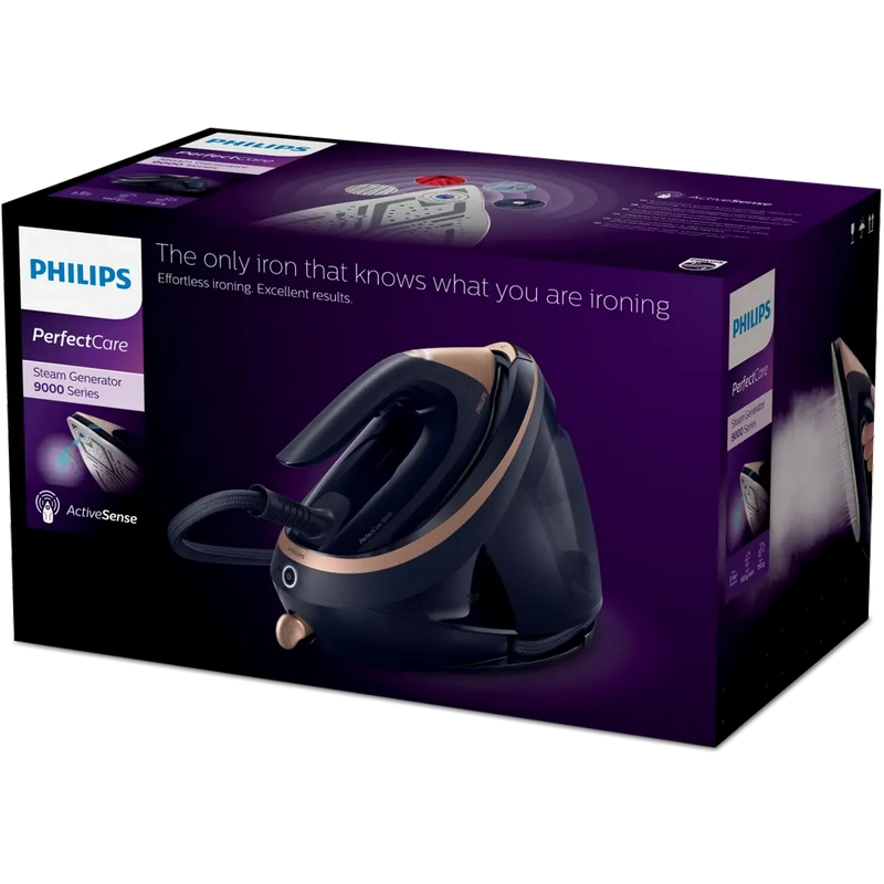 Fier de călcat cu generator de abur Philips PSG9050/20 Albastru | Bronz
3100 W | 180 g/min | 1800 ml | SteamGlide Elite