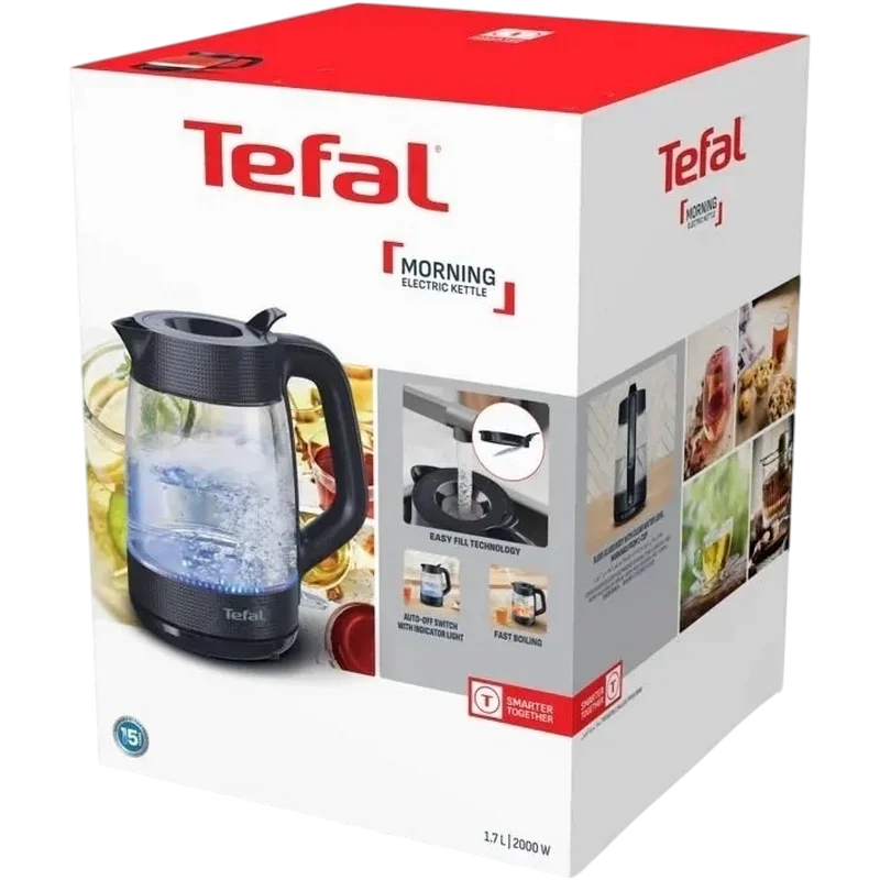 Fierbător electric Tefal KO2G08E0 Negru
2000 W | 1.7 l | Plastic,Sticlă