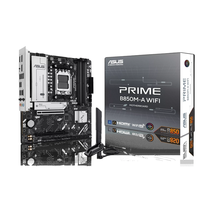 Placă de bază ASUS PRIME B850M-A WIFI AM5 Micro-ATX
AMD B850 | DDR5 SDRAM | 4x DIMM