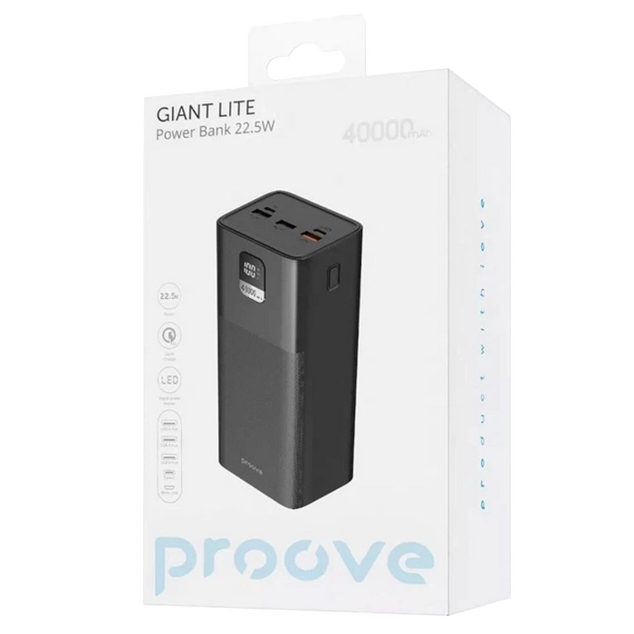 Acumulator extern Proove Giant Lite Negru
40000 mAh