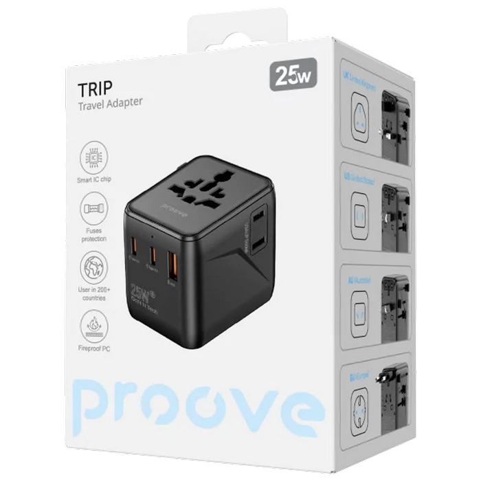 Încărcător Proove Trip Negru
25 W | Rețea