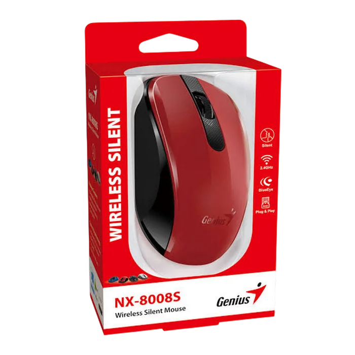 Mouse Genius NX-8008S Roșu
Optical | 1200 dpi | Fără fir