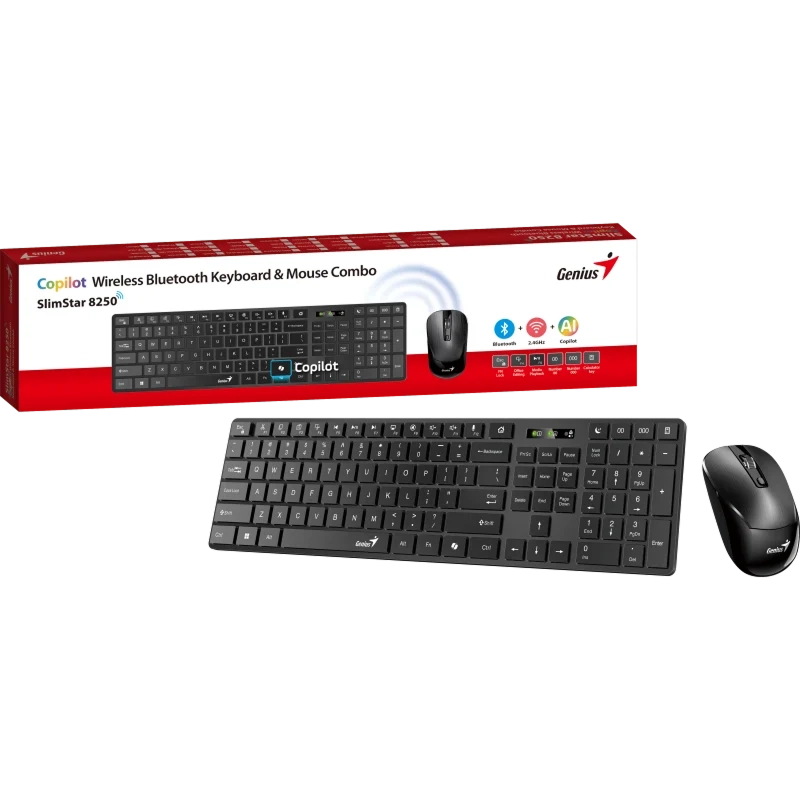 Клавиатура и мышь Genius SlimStar 8250 Мембрана Черный
