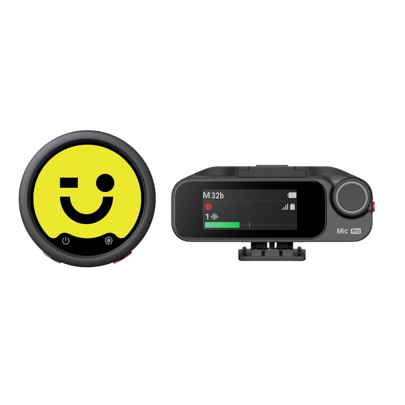 Портативный записывающий микрофон Insta360 Mic Pro (1 TX + 1 RX) Беспроводной Черный