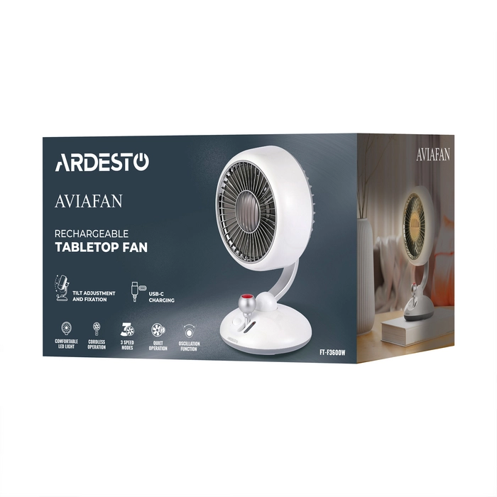 Вентилятор Ardesto FT-F3600W Осевой Белый