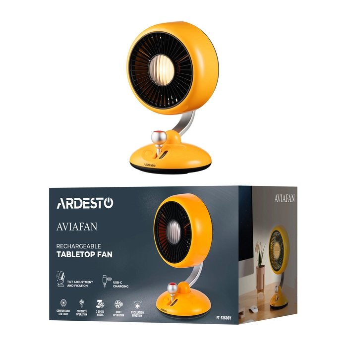 Вентилятор Ardesto FT-F3600Y Осевой Жёлтый