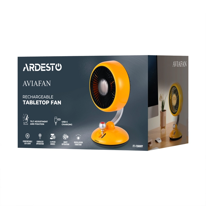 Вентилятор Ardesto FT-F3600Y Осевой Жёлтый