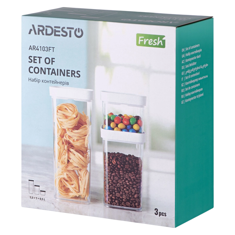 Набор контейнеров Ardesto AR4103FT Fresh Прозрачный