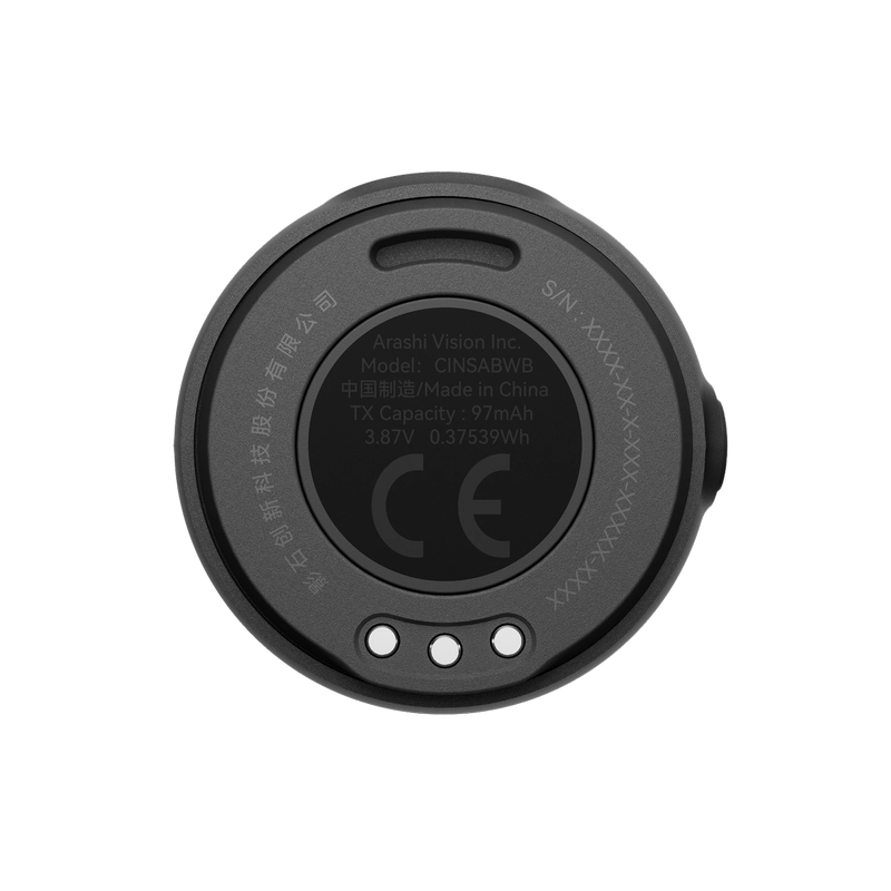 Портативный записывающий микрофон Insta360 Mic Air (1 TX + 1 RX) Беспроводной Черный
