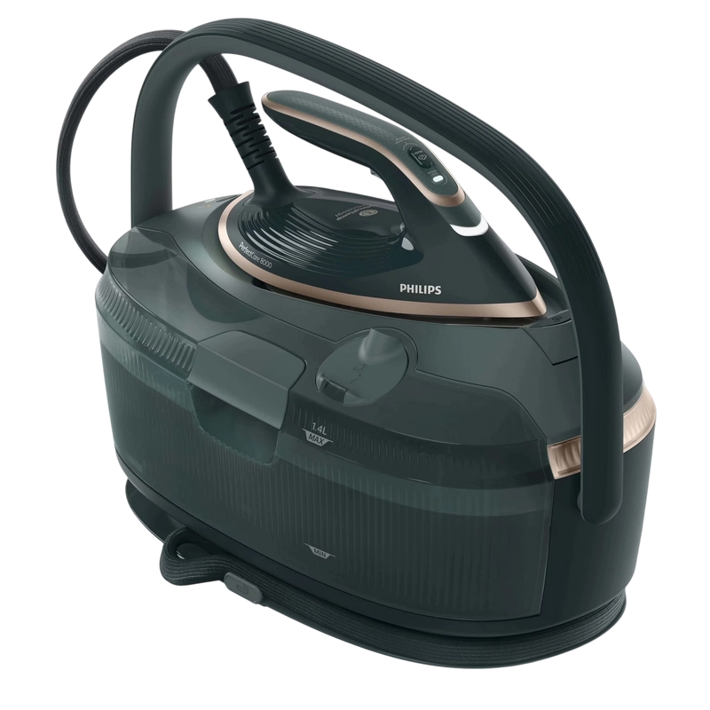 Fier de călcat cu generator de abur Philips PSG8200/70 Verde
3120 W | 210 g/min | 1400 ml | SteamGlide Elite