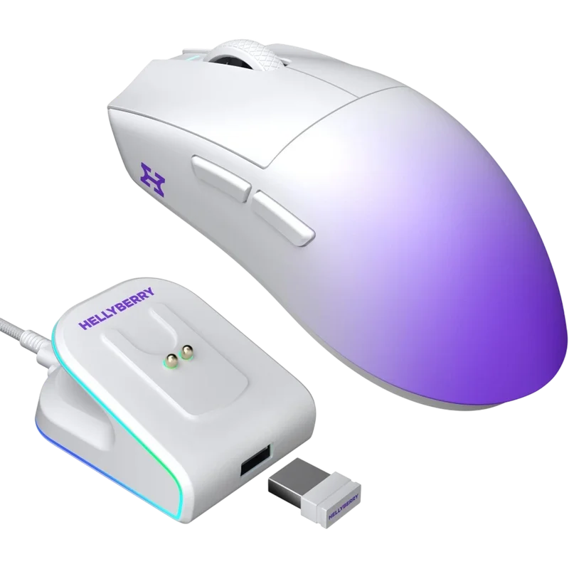 Gaming Mouse HATOR Hellyberry HM47 Pro Alb | Violet
Optical | 26000 dpi | Fără fir