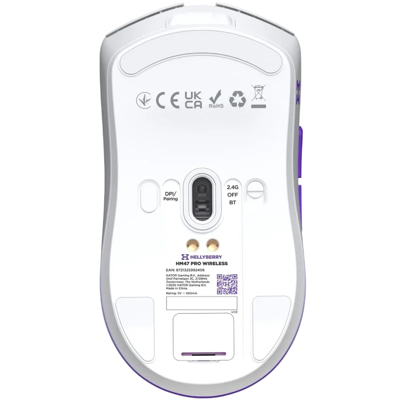 Gaming Mouse HATOR Hellyberry HM47 Pro Alb | Violet
Optical | 26000 dpi | Fără fir