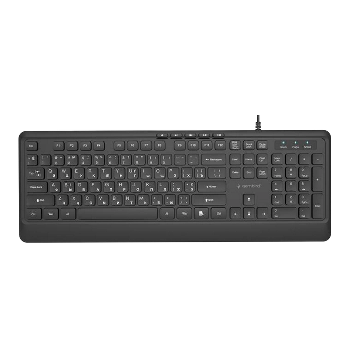 Tastatură Gembird KB-MCH-05-CYRL Membrană Negru
Cu fir | Engleza,Rusă
