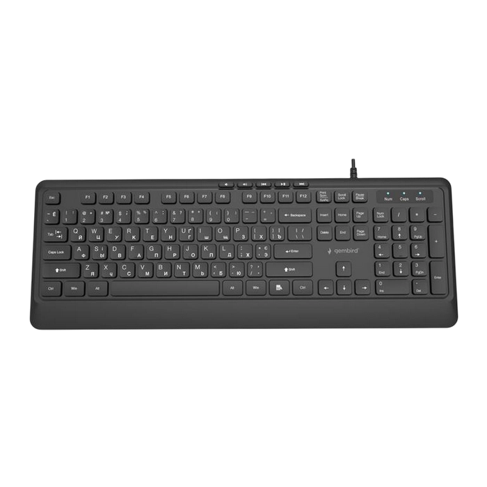 Tastatură Gembird KB-MCH-05-CYRL Membrană Negru
Cu fir | Engleza,Rusă