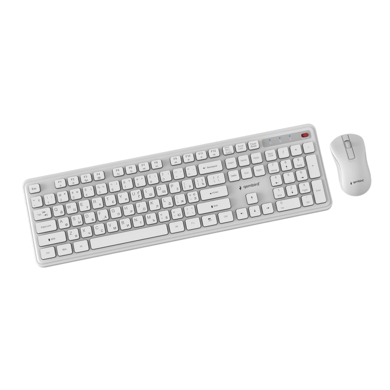 Set Tastatură + Mouse Gembird Slim Pro Business Membrană Alb
Fără fir | Engleza,Rusă