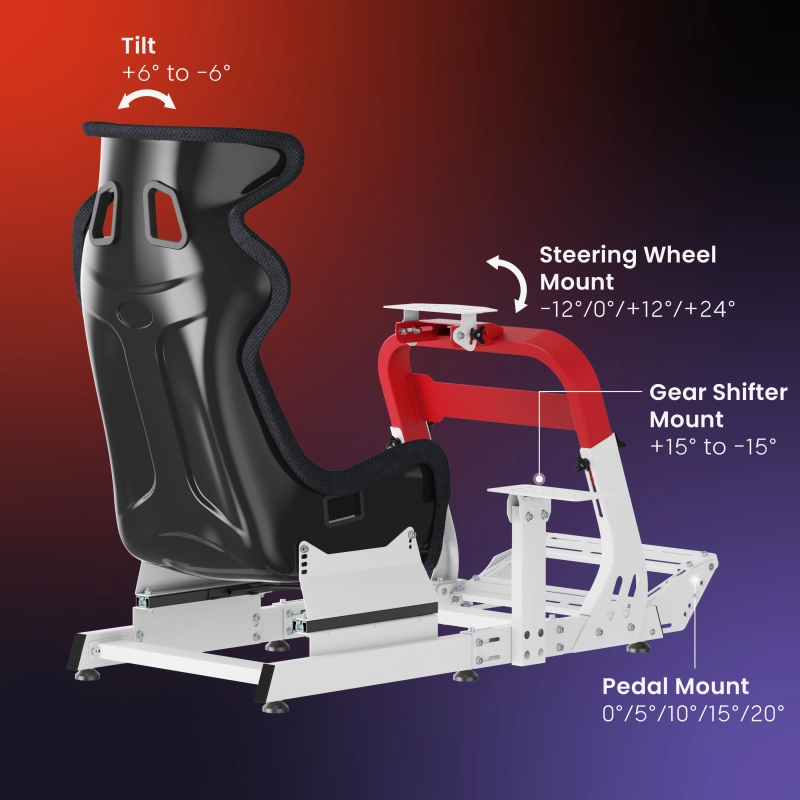 Scaun Gaming Lumi LRS18-BS01 Textil Alb | Roșu
Oțel | 111.1 cm