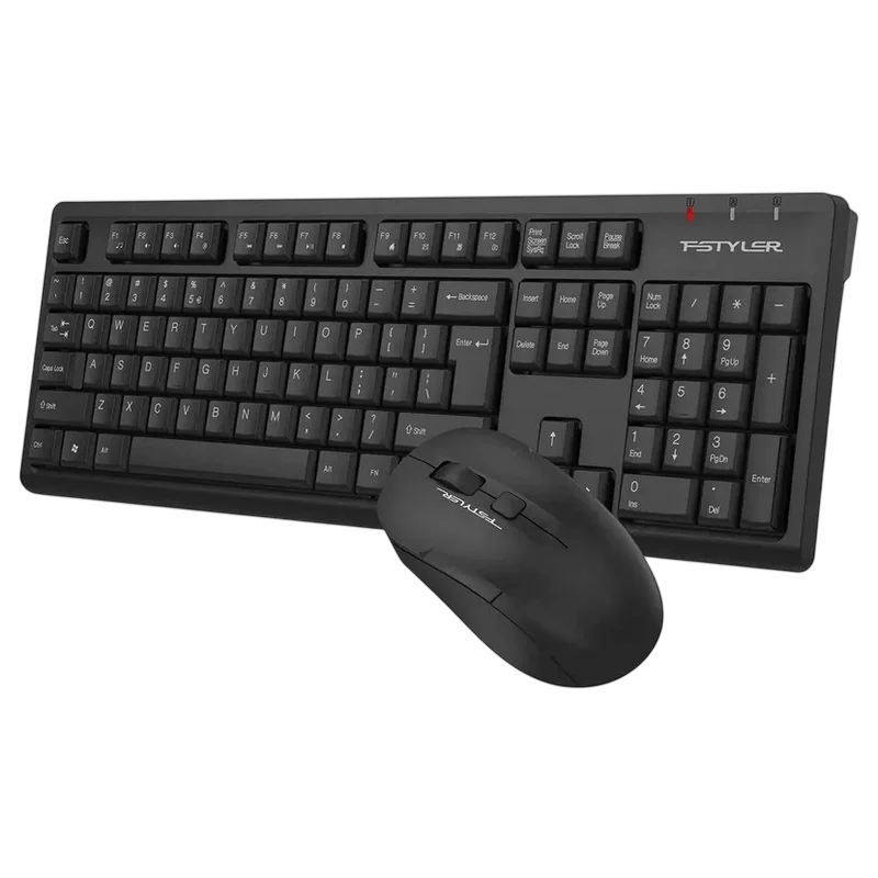 Set Tastatură + Mouse A4Tech FG1200 Membrană Negru
Fără fir | Engleza,Rusă,Română