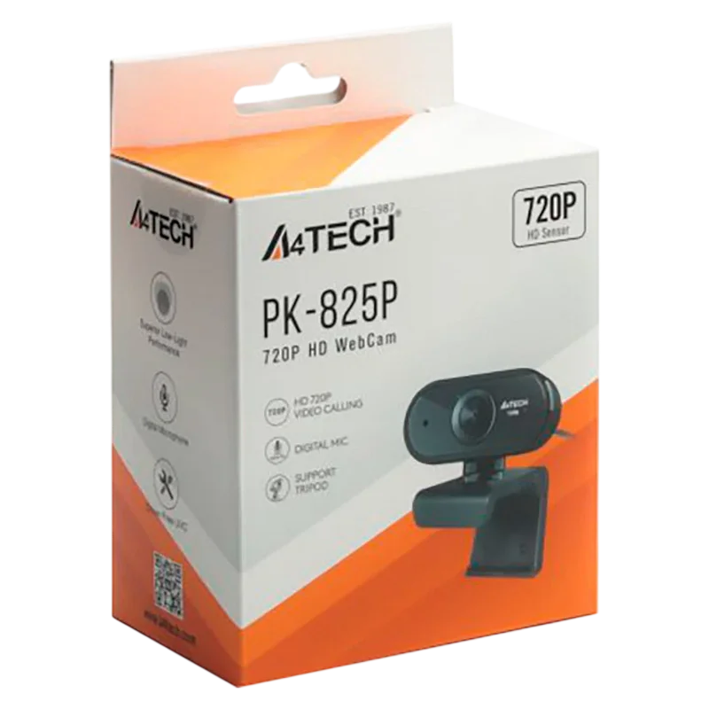 Cameră Web A4Tech PK-825P Negru
1280 x 720 | 30 fps | Fixat | 70°