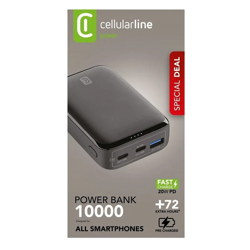 Acumulator extern Cellularline Essence Promo Negru
Li-Polymer | 10000 mAh