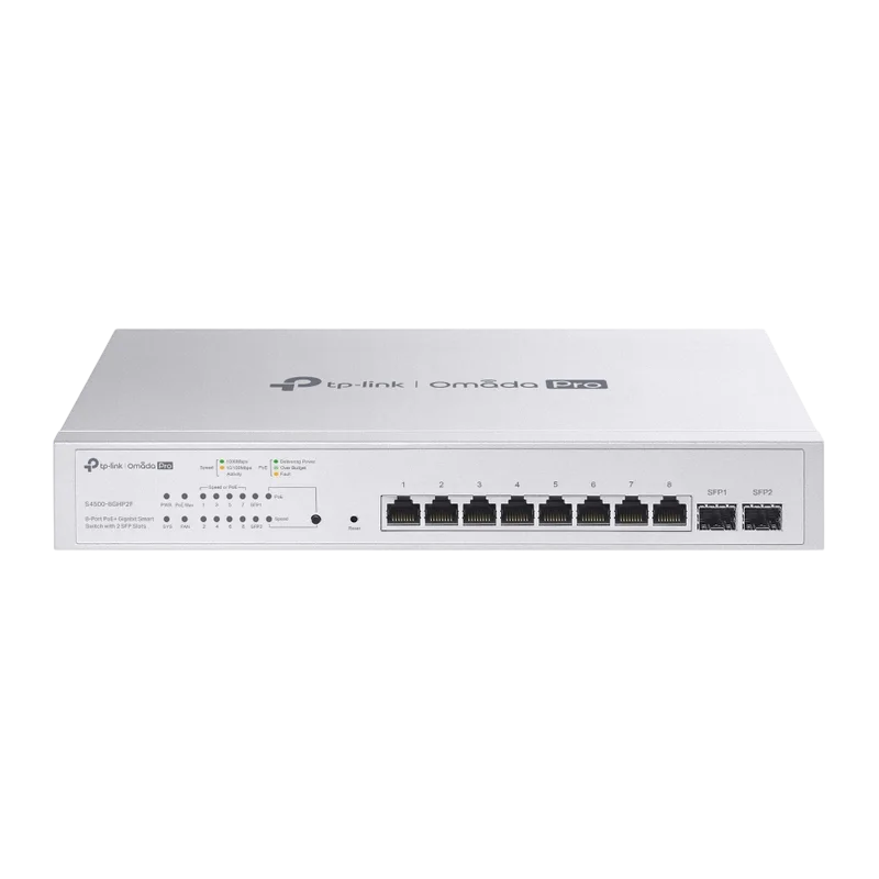 Comutator PoE TP-LINK Omada Pro S4500-8GHP2F Argintiu
174.2 W | IEEE 802.3af/at