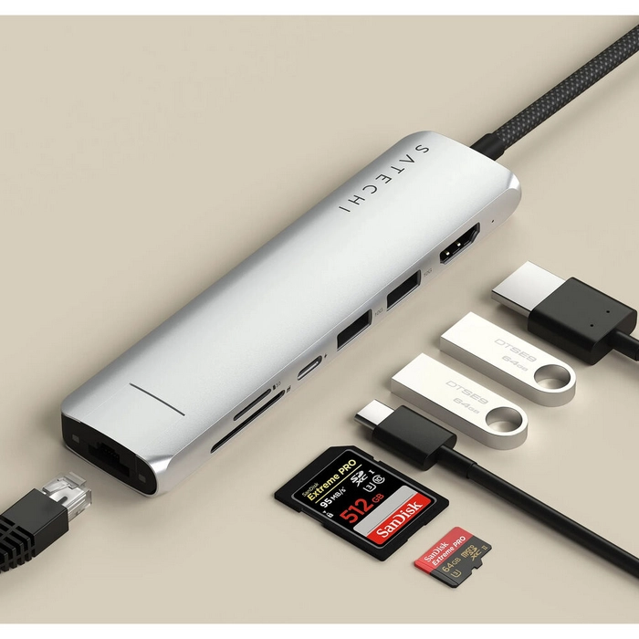 Stație Docking Satechi Slim USB-C Gri
10 Gbps | USB Type-C