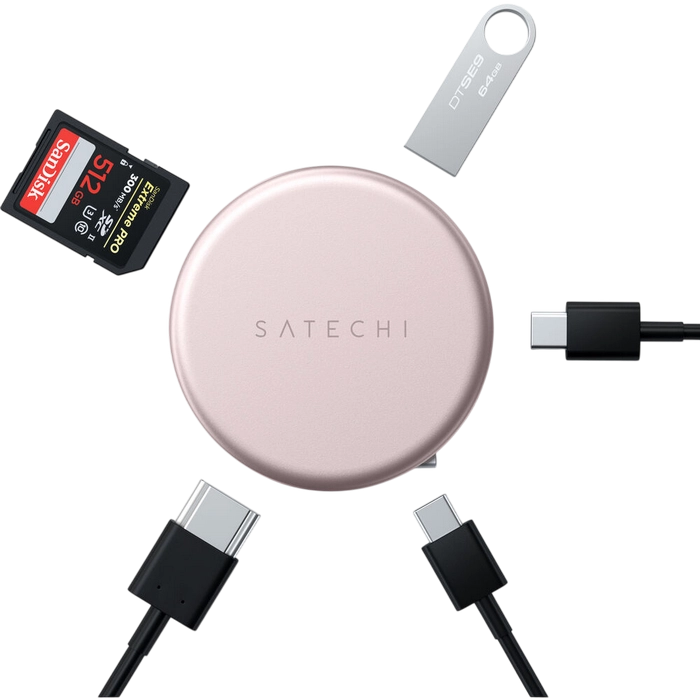 Многопортовый адаптер Satechi OntheGo Розовый
