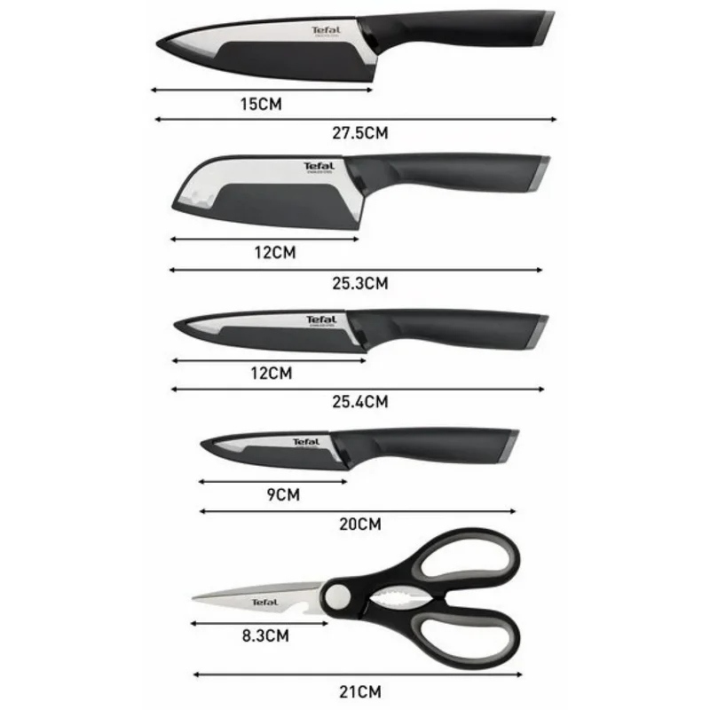 Set de Cuțite Tefal K2215S55 Comfort Negru
Oțel inoxidabil | Plastic