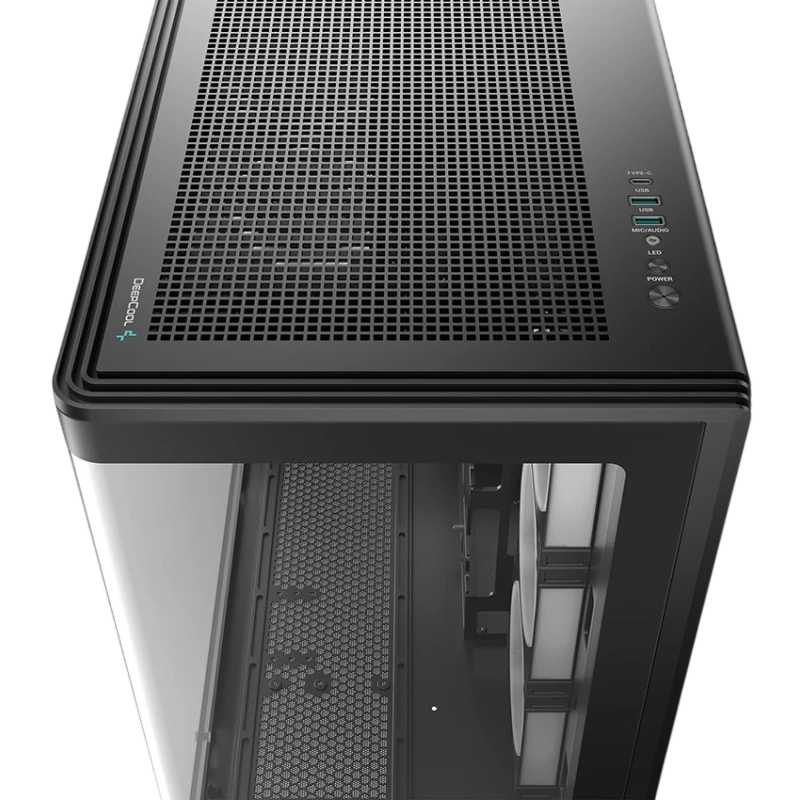 Carcasă PC Deepcool CG590U 5F Midi-Tower Negru
Fără PSU | Oțel, plastic ABS, Sticlă călită | ARGB