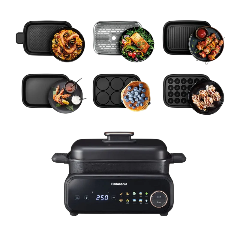 Aparat de gătit multifuncțional Panasonic NF-GM600KXE Negru
1524 W | 2.5 l | Antiaderent