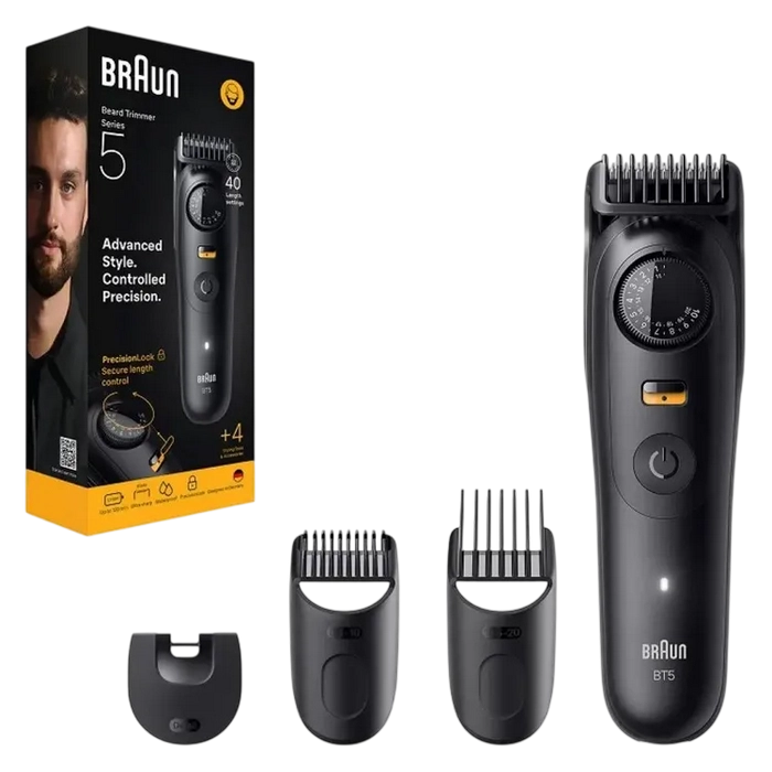 Trimmer pentru bărbați Braun BT5520 Negru
Baterie | 90 min | 0.5 mm | 20 mm
