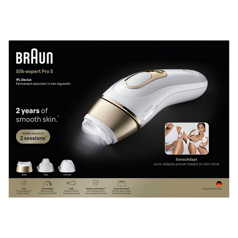 Fotoepilator Braun Silk-expert Pro 5 PL5351 Alb | Auriu
Uscat | Rețea | 275 g