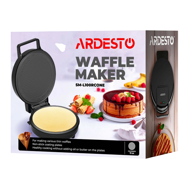 Aparat pentru vafe Ardesto SM-L100RCONE Negru
1200 W | 1 mod