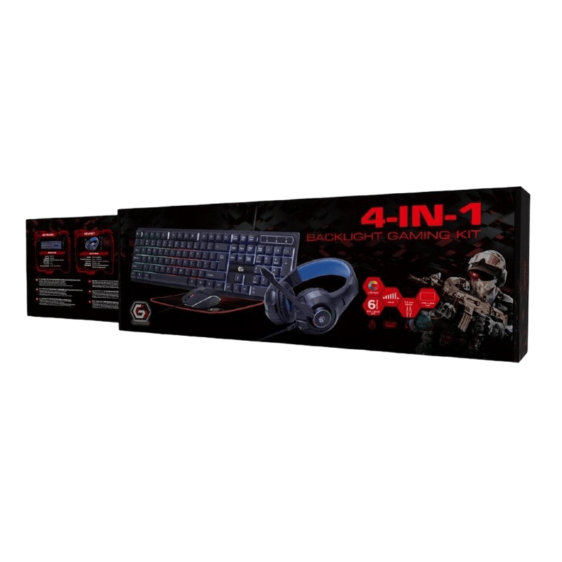 Set Tastatură + Mouse + Mouse Pad + Căști Gembird GGS-UMGL4-02 Membrană Negru
Cu fir | Engleza
