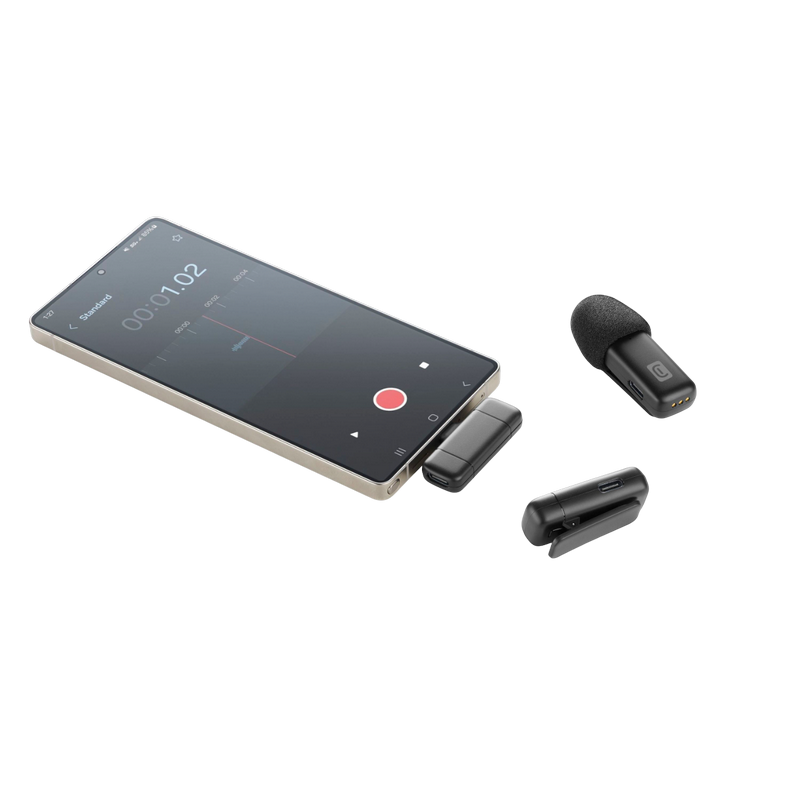 Microfon portabil pentru înregistrare vocală Cellularline Talk Pro Fără fir/Cu fir Negru