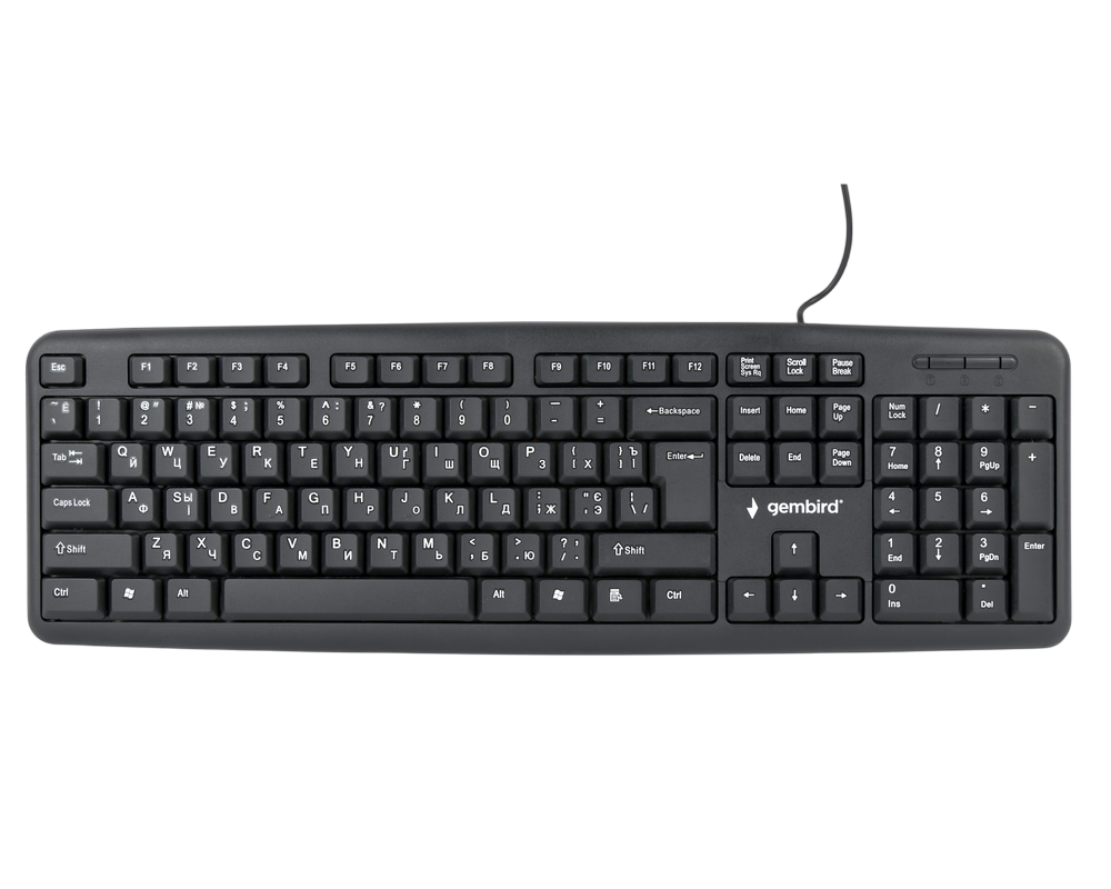 Tastatură Gembird KB-U-103-UA Membrană Negru
Cu fir | Ucraineană,Engleza