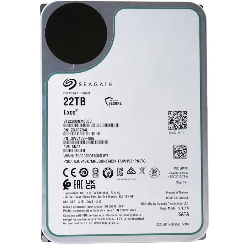 Жесткий диск Seagate Exos 22 ТБ..