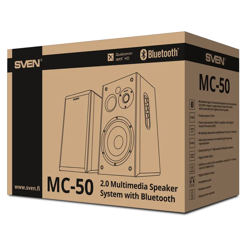 Boxă portabilă 2.0 CH SVEN MC-50, Negru