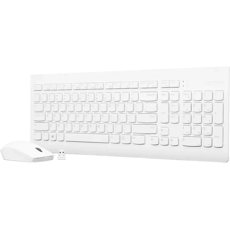 Set Tastatură + Mouse Lenovo 510 USB Membrană Alb