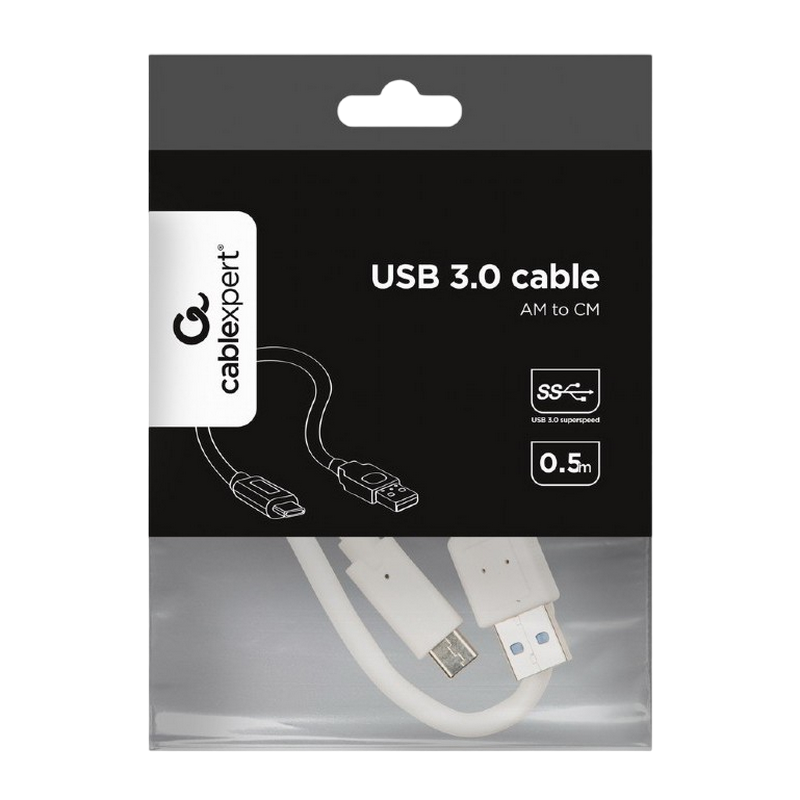 Кабель для зарядки и синхронизации Cablexpert CCP-USB3-AMCM-W-0.5M Белый