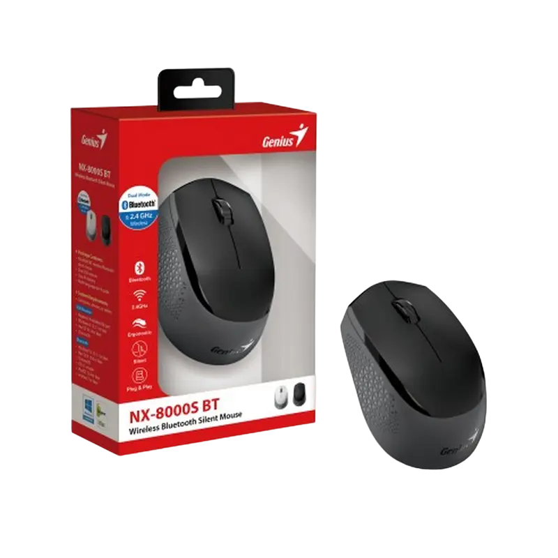 Mouse Genius NX-8000S BT Negru
Optical | 1200 dpi | Fără fir