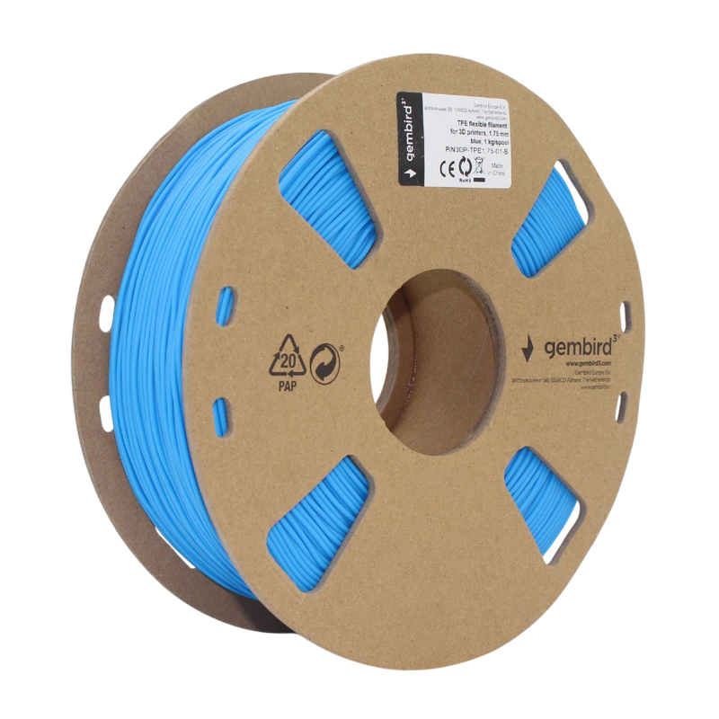 Filament pentru imprimantă 3D Gembird 3DP-TPE1.75-01-B Albastru
TPE | 1.75 mm | 240°C