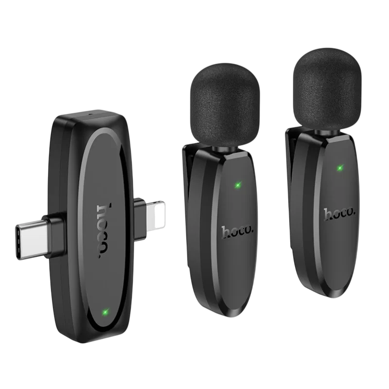 Microfon portabil pentru înregistrare vocală Hoco L15 Fără fir/Cu fir Negru
Lavalier