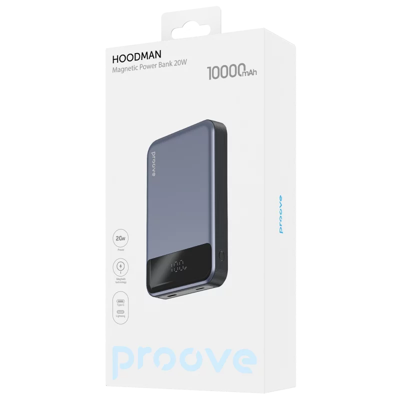 Acumulator extern Proove Hoodman Magnetic Gri
Li-Polymer | 10000 mAh