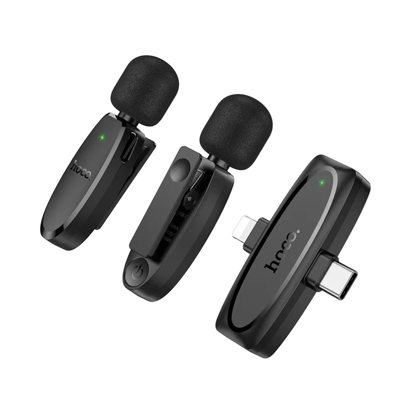 Microfon portabil pentru înregistrare vocală Hoco L15 Fără fir/Cu fir Negru
Lavalier