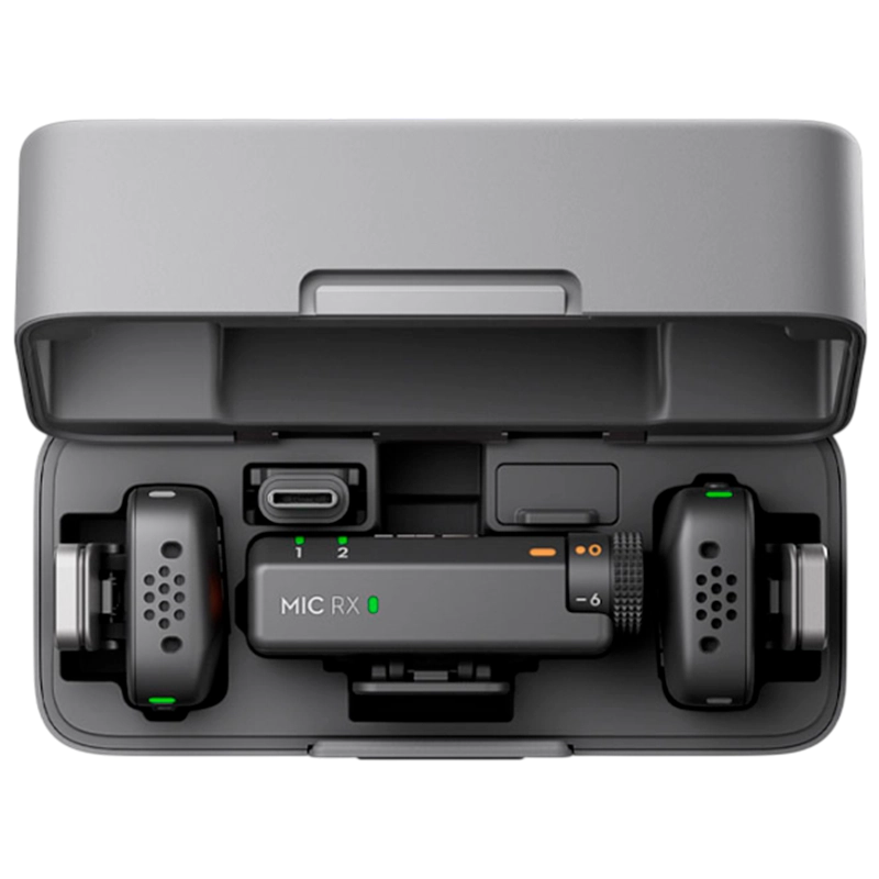 Microfon portabil pentru înregistrare vocală DJI Mic Mini (2 TX + 1 RX + Charging Case) Fără fir Negru