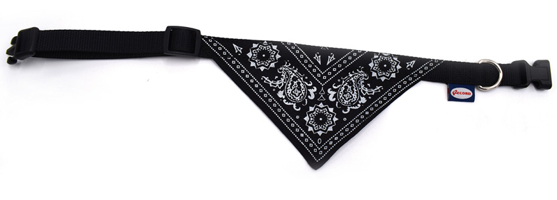 Cumpara  Coliere - Zgardă din nylon BANDANA 1,6×30-45cm BLACK..