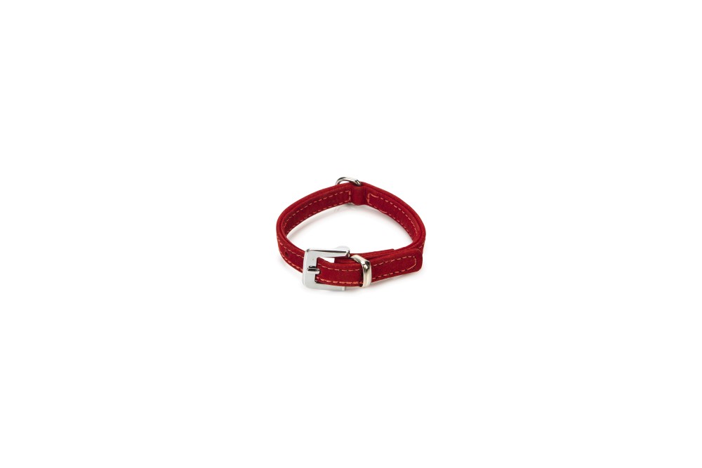 BEEZTEES zgarda din piele BUFFALO Strass Red 24×10