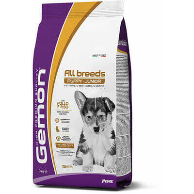 GEMON DRY DOG (ALL BREED) MEDIUM PUPPY&JUNIOR Chicken/Rice 3kg