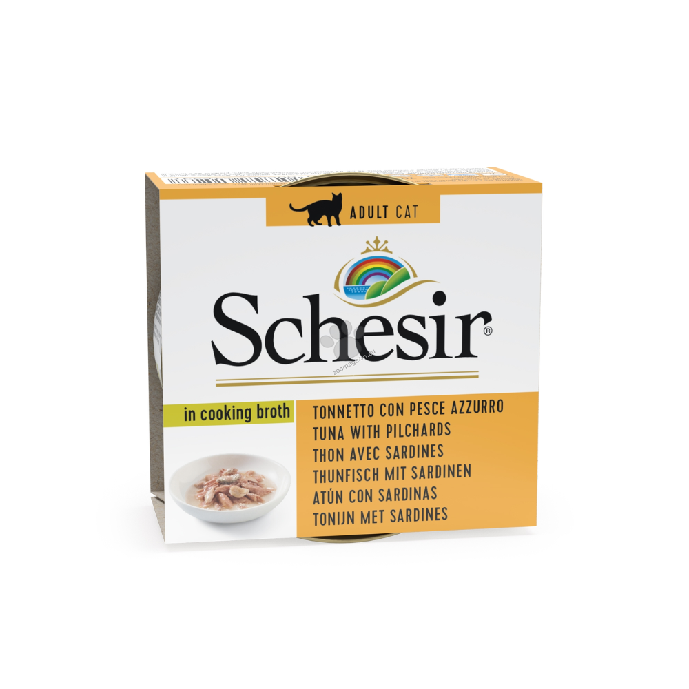 Supă de ton cu pește pelagic Schesir pentru pisici, la conservă, 70gr