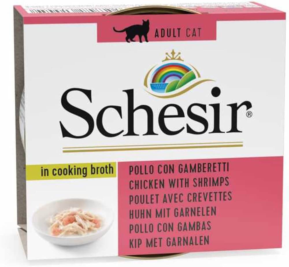 Supă de pui cu creveți la conservă pentru pisici SHCHESIR 70gr